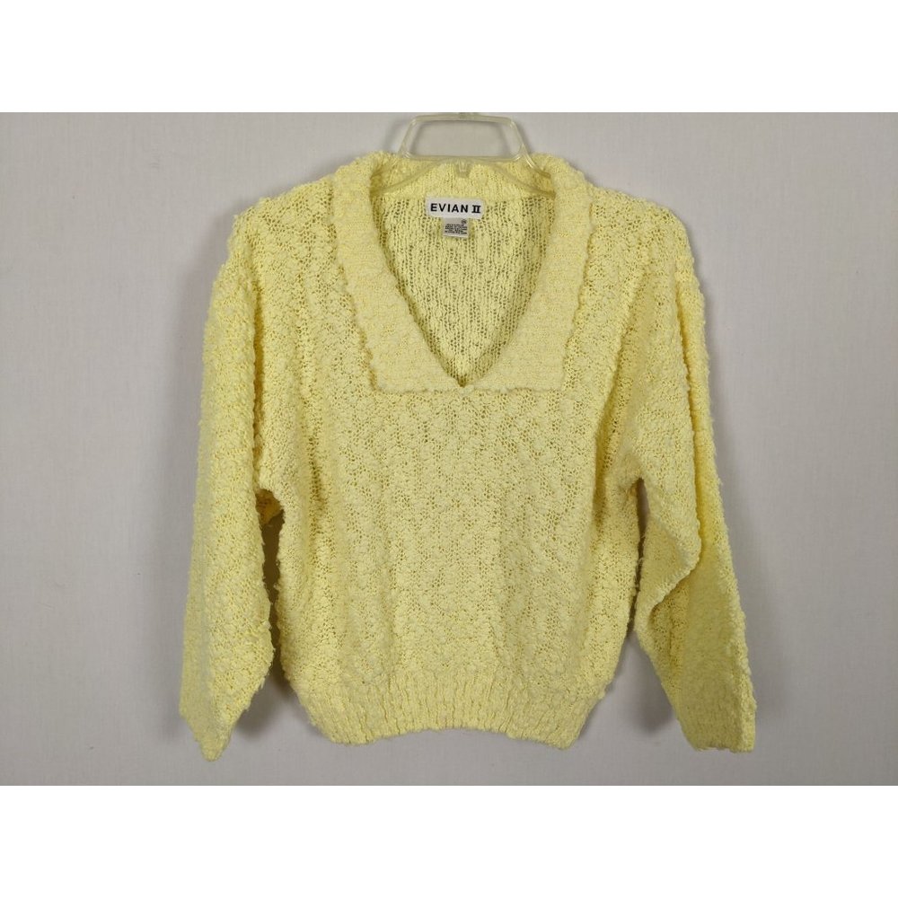 EVIAN II yellow 3/4" sleeves V neck‎ sweater size M